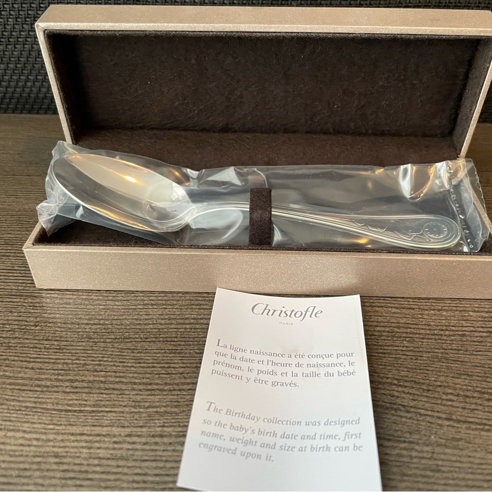 COPY - Designer Christolfe baby spoon. Still sealed never used. Retails for abo…